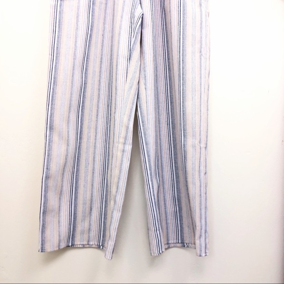 Anthropologie DREW Stripe Jumpsuit Tan Blue XS NWT - Picture 3 of 11